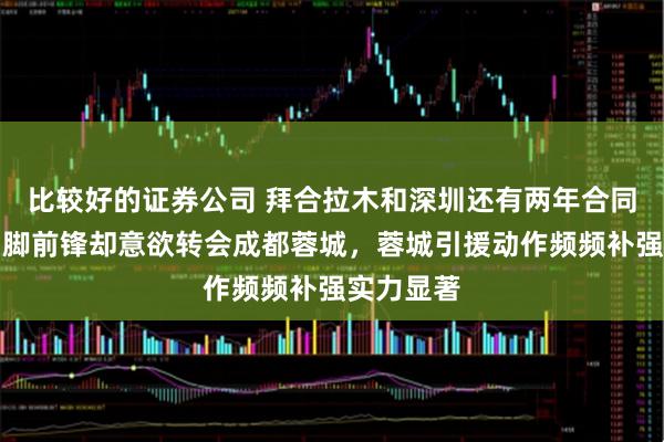 比较好的证券公司 拜合拉木和深圳还有两年合同，年轻国脚前锋却意欲转会成都蓉城，蓉城引援动作频频补强实力显著